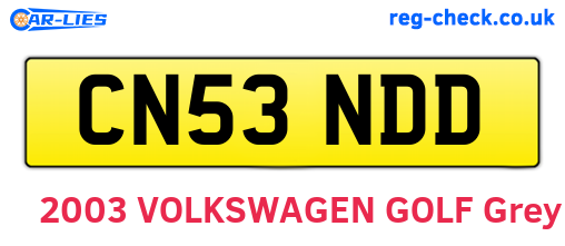 CN53NDD are the vehicle registration plates.