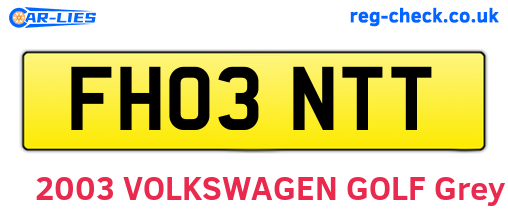 FH03NTT are the vehicle registration plates.