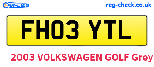 FH03YTL are the vehicle registration plates.