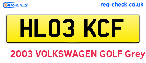 HL03KCF are the vehicle registration plates.