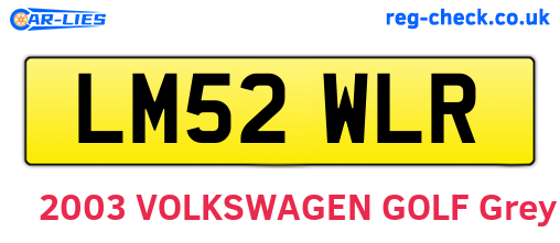 LM52WLR are the vehicle registration plates.