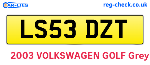 LS53DZT are the vehicle registration plates.