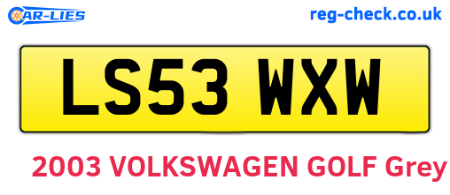 LS53WXW are the vehicle registration plates.