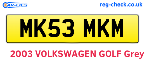 MK53MKM are the vehicle registration plates.