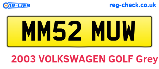 MM52MUW are the vehicle registration plates.