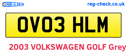 OV03HLM are the vehicle registration plates.