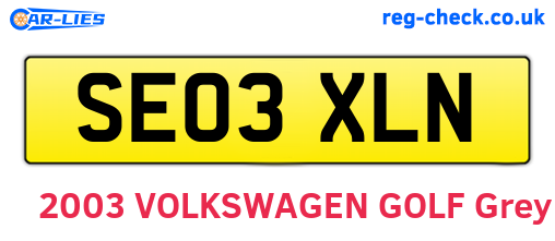SE03XLN are the vehicle registration plates.