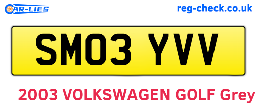 SM03YVV are the vehicle registration plates.
