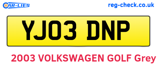 YJ03DNP are the vehicle registration plates.