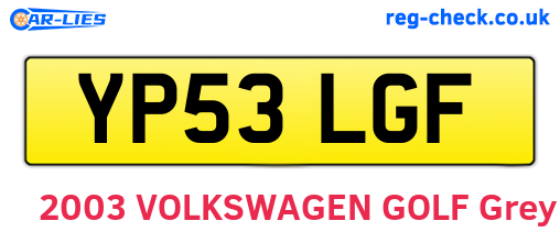 YP53LGF are the vehicle registration plates.