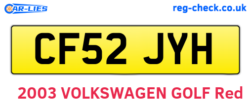 CF52JYH are the vehicle registration plates.