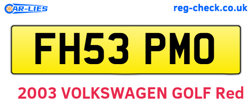 FH53PMO are the vehicle registration plates.