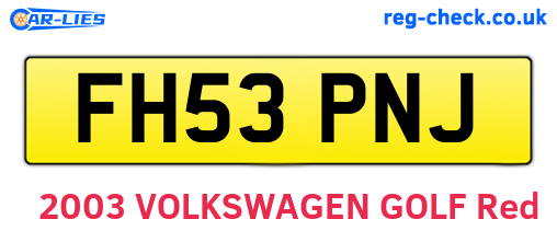 FH53PNJ are the vehicle registration plates.