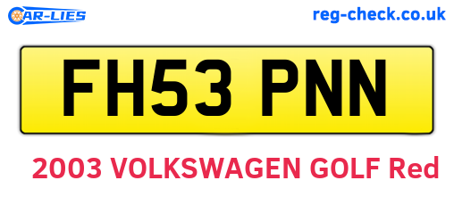 FH53PNN are the vehicle registration plates.