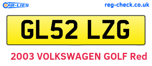 GL52LZG are the vehicle registration plates.