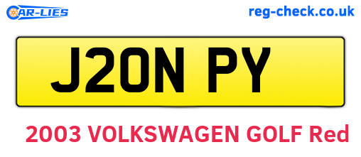 J20NPY are the vehicle registration plates.
