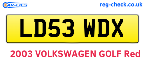 LD53WDX are the vehicle registration plates.
