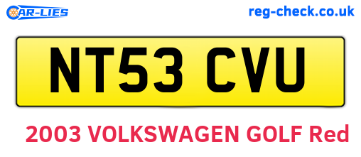 NT53CVU are the vehicle registration plates.