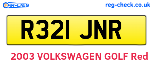 R321JNR are the vehicle registration plates.