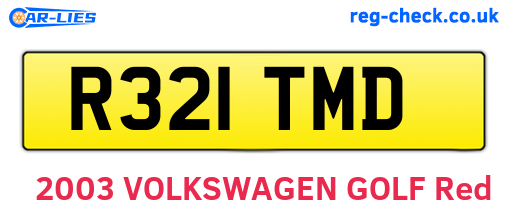 R321TMD are the vehicle registration plates.