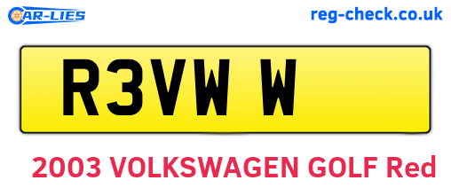 R3VWW are the vehicle registration plates.