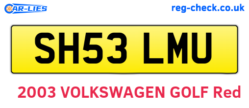 SH53LMU are the vehicle registration plates.