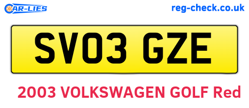 SV03GZE are the vehicle registration plates.