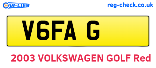 V6FAG are the vehicle registration plates.