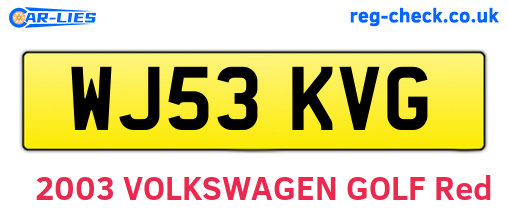 WJ53KVG are the vehicle registration plates.