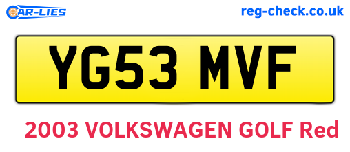 YG53MVF are the vehicle registration plates.