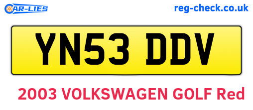 YN53DDV are the vehicle registration plates.