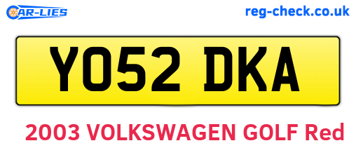 YO52DKA are the vehicle registration plates.
