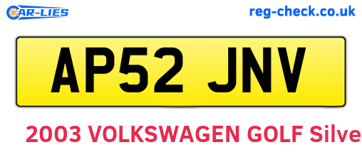 AP52JNV are the vehicle registration plates.