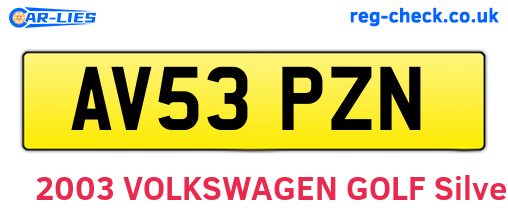 AV53PZN are the vehicle registration plates.