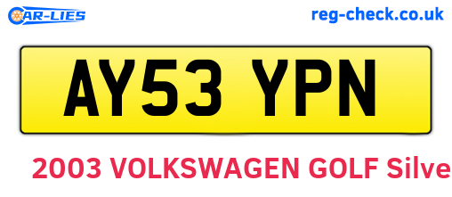 AY53YPN are the vehicle registration plates.