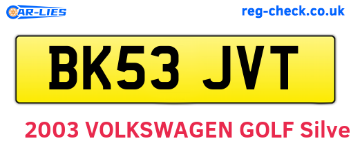 BK53JVT are the vehicle registration plates.