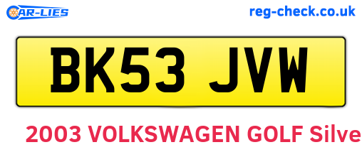 BK53JVW are the vehicle registration plates.