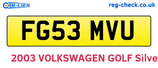 FG53MVU are the vehicle registration plates.