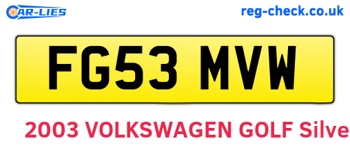 FG53MVW are the vehicle registration plates.