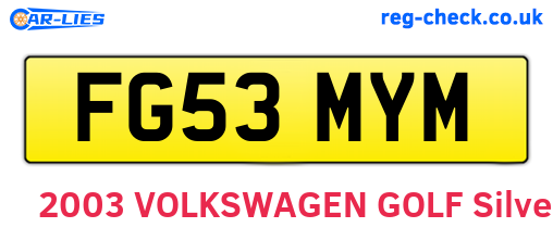FG53MYM are the vehicle registration plates.