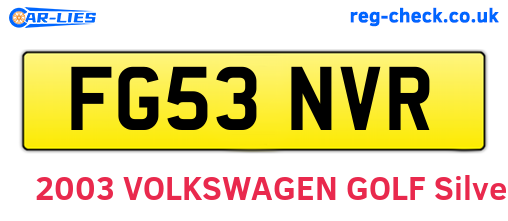 FG53NVR are the vehicle registration plates.