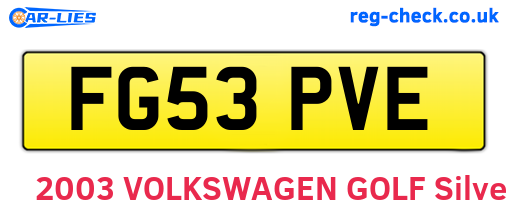 FG53PVE are the vehicle registration plates.