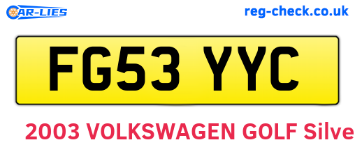 FG53YYC are the vehicle registration plates.