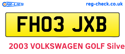 FH03JXB are the vehicle registration plates.