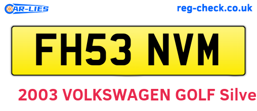 FH53NVM are the vehicle registration plates.