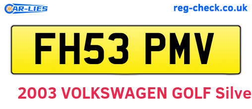 FH53PMV are the vehicle registration plates.