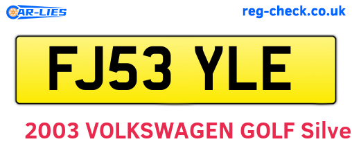 FJ53YLE are the vehicle registration plates.