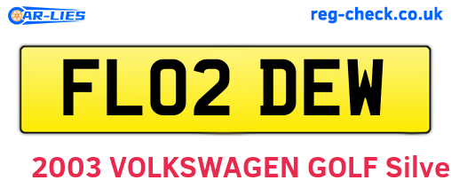 FL02DEW are the vehicle registration plates.