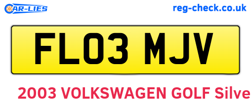 FL03MJV are the vehicle registration plates.