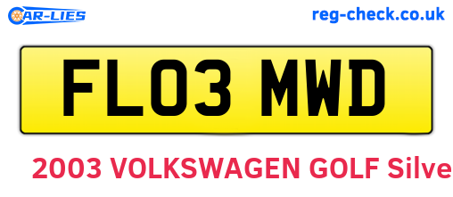 FL03MWD are the vehicle registration plates.